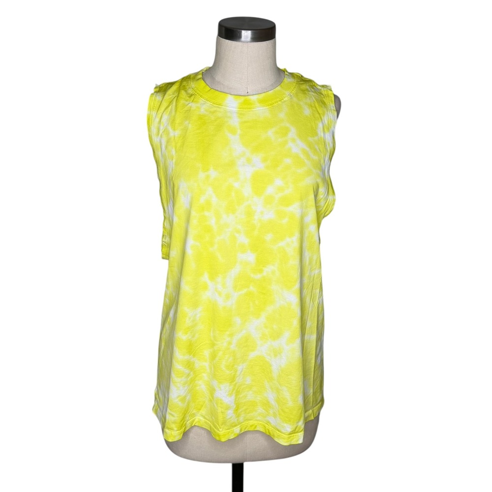 LULULEMON All Yours Tank Yellow Tie Dye‎ Muscle Top Women's Size 8 Neon Bright
